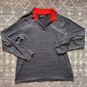 Under Armour Pullover Mens XL Gray HeatGear 1/4 Zip Long Sleeve Athletic Shirt